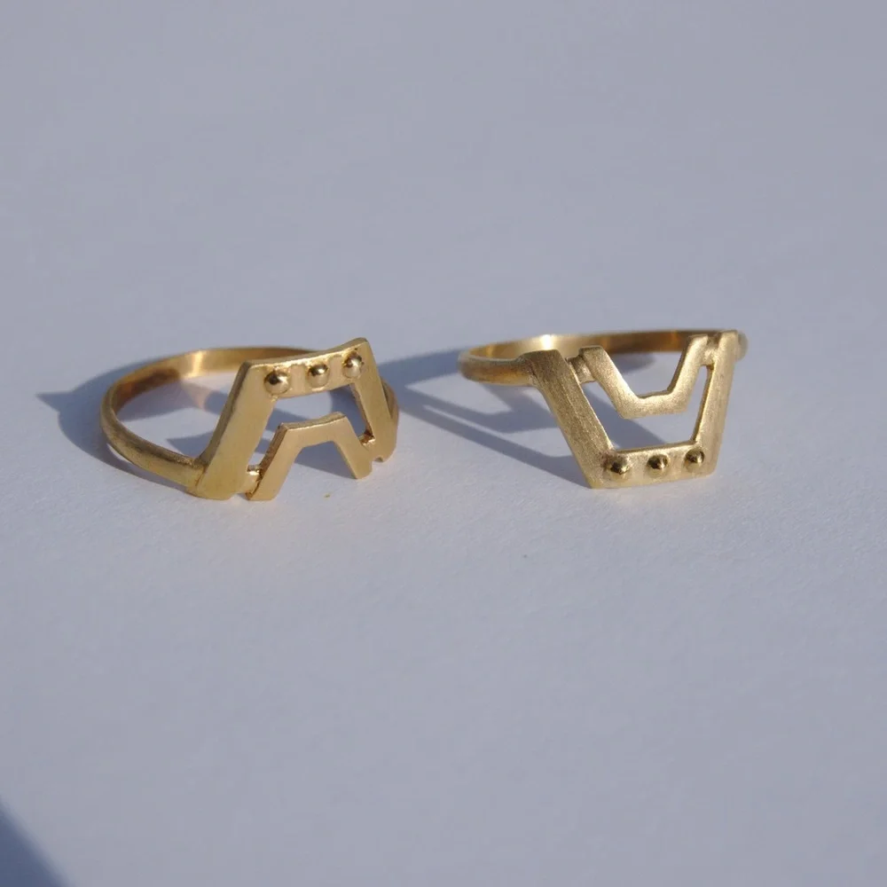 Maria Black stack ring set of 3‎ gold 7.5-8